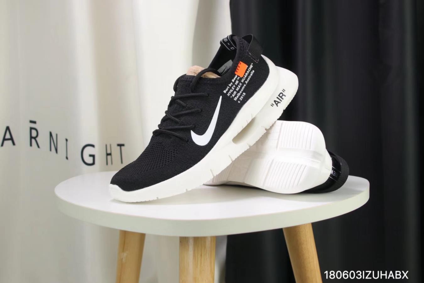 Women Off-white the Nike Air Max 87 OG Flyknit Black White Shoes - Click Image to Close